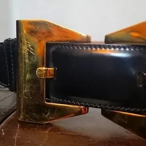 Gucci | Accessories | Black Patent Gucci Belt With Gold  display picture 1